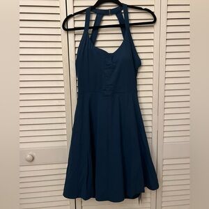 HALARA Women's Backless Dress in Navy Blue